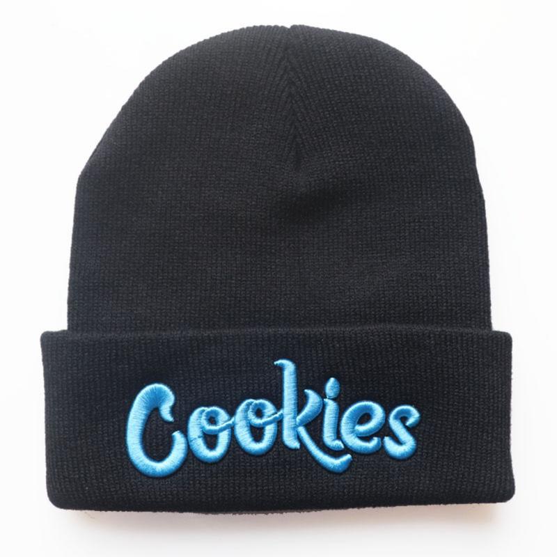 Unisex Letter Embroidery Knit Cap Cookies Y2K Beanies Casual Winter Warm Hats Hip-Hop Soft Stretch Warm Knitted Slouchy Cap