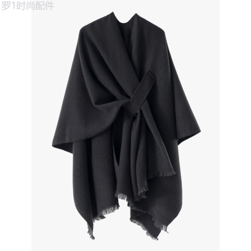 Stylish Solid Open Front Shawl Cardigan - Women's Clothing - Elegant Tassel Trim Cape Design, Soft and Cozy, Ideal for Daily Wear, Casual Outings and Layering - Perfect for Spring, Autumn and Winter Seasons