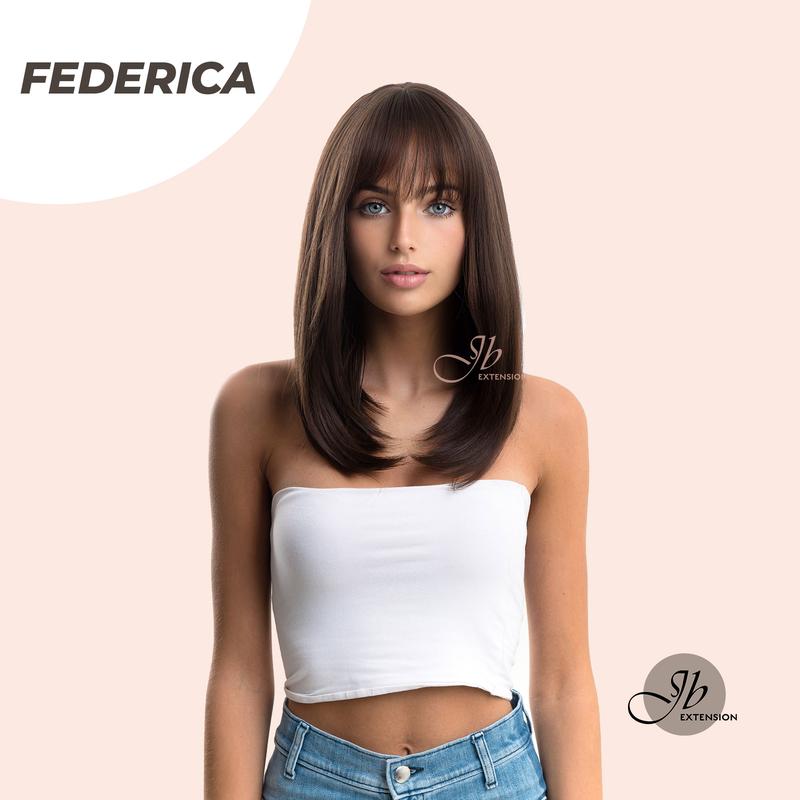 JBEXTENSION 16 Inches Short Bob Cut Wig With Bangs FEDERICA