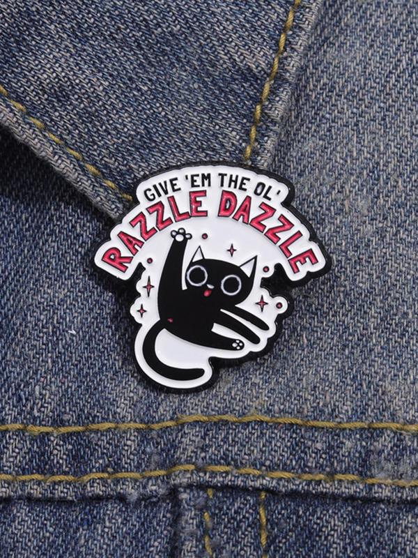 Cute Cat Design Brooch, Cartoon Creative Animal Design Alloy Badge for Men & Women, Enamel Pin for Backpacks, Jeans, Scarves Streetwear