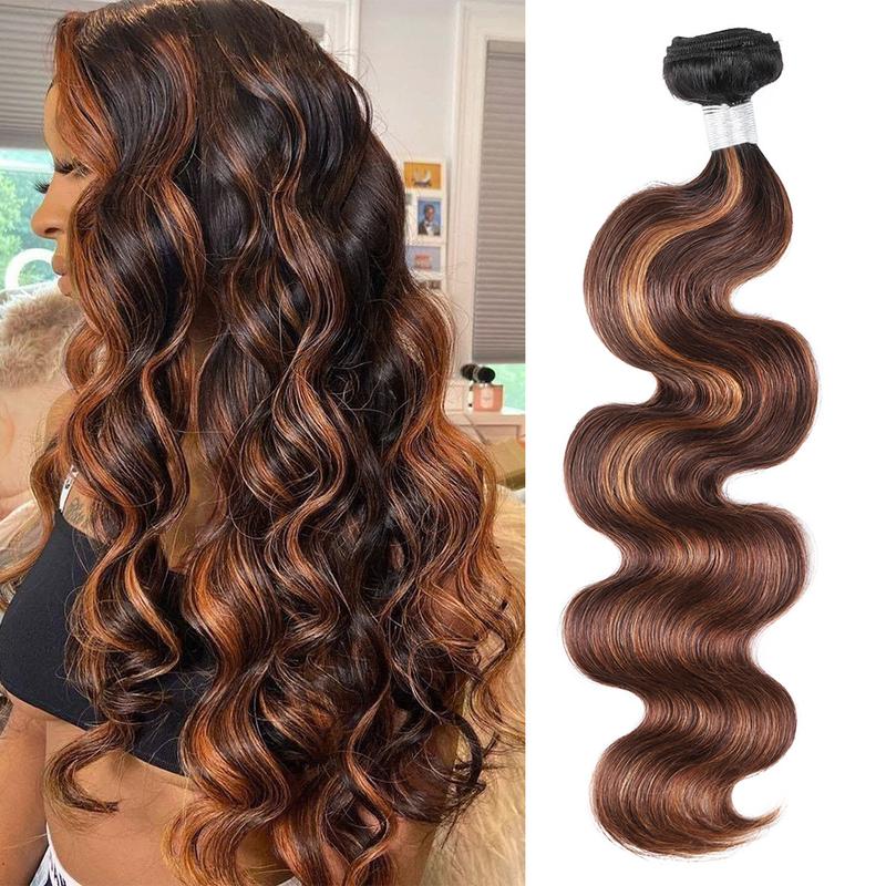 Ombre Brown Highlight Body Wave Human Hair Weave Sew in 1 3 4 Bundles Brazilian Remy Hair Dark Root Blonde Human Hair Weaves Extension Piano Color