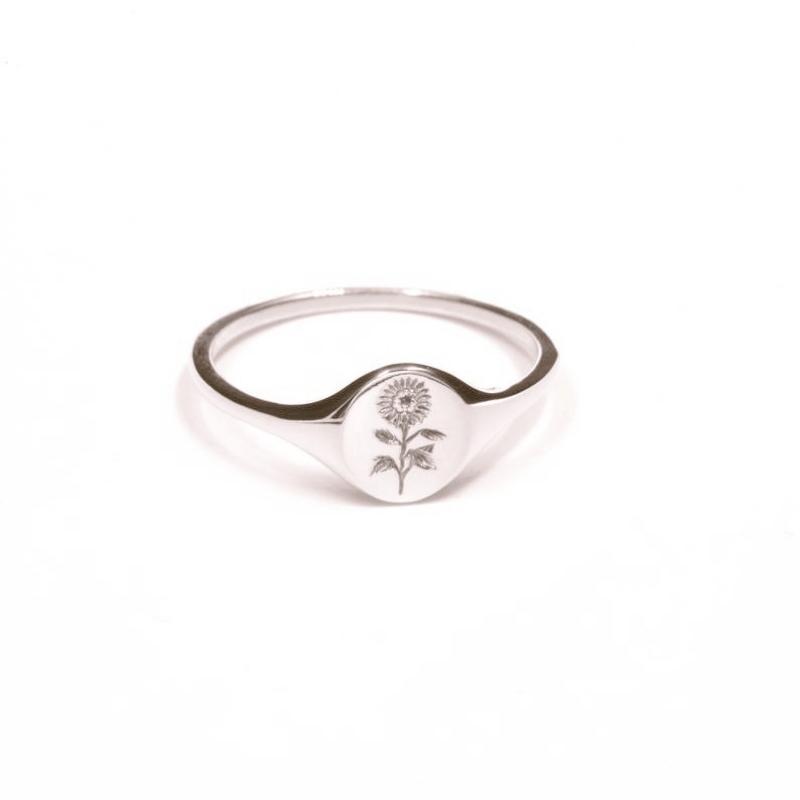 Dainty Sunflower Ring  Plated Delicate Carving Craft Perfect Chrismas Birthday Gift for Girls