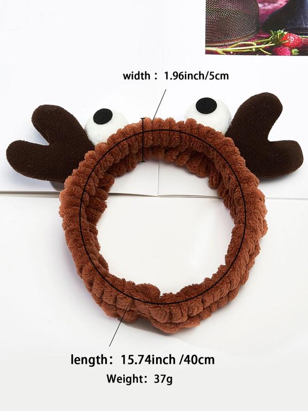 Cartoon Crab Decor Plush Hair Band, Cute High Stretch Elastic Hair Band for Women, Lovely Hairwear for Party, Daily, Beauty Hair Accessory for Face Washing