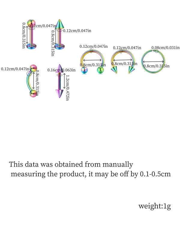 Stainless Steel Nose Piercing Jewelry Set, 2024 New Style Nose Rings Lip Rings Earrings Tongue Rings Curved Barbell Set, Simple Style Piercing Jewelry for Girlfriend Gifts