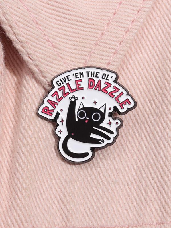 Cute Cat Design Brooch, Cartoon Creative Animal Design Alloy Badge for Men & Women, Enamel Pin for Backpacks, Jeans, Scarves Streetwear