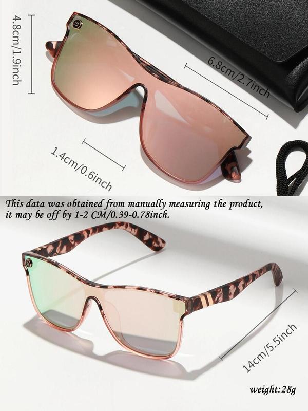 Tortoise Shell Pattern Flat Top Sunglasses for Women, Sun Protection Sunglasses for Men, Trends 2024 for Outdoor Activities Back To School Fall Streetwear Mascs