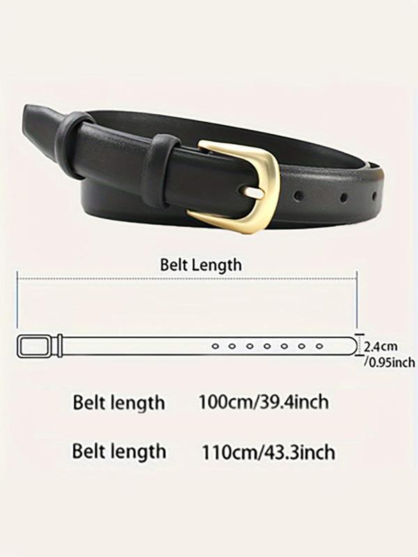 Women's Minimalist Temperament Solid Color Belt, Fashionable Pu Leather Belt for Casual Outfits, Trendy All-match & Exquisite Belt for Daily Use