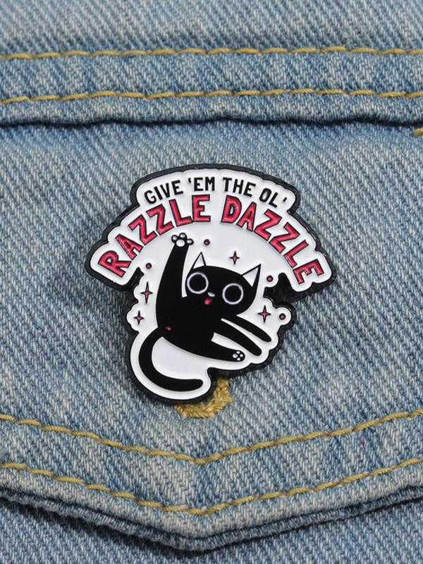 Cute Cat Design Brooch, Cartoon Creative Animal Design Alloy Badge for Men & Women, Enamel Pin for Backpacks, Jeans, Scarves Streetwear