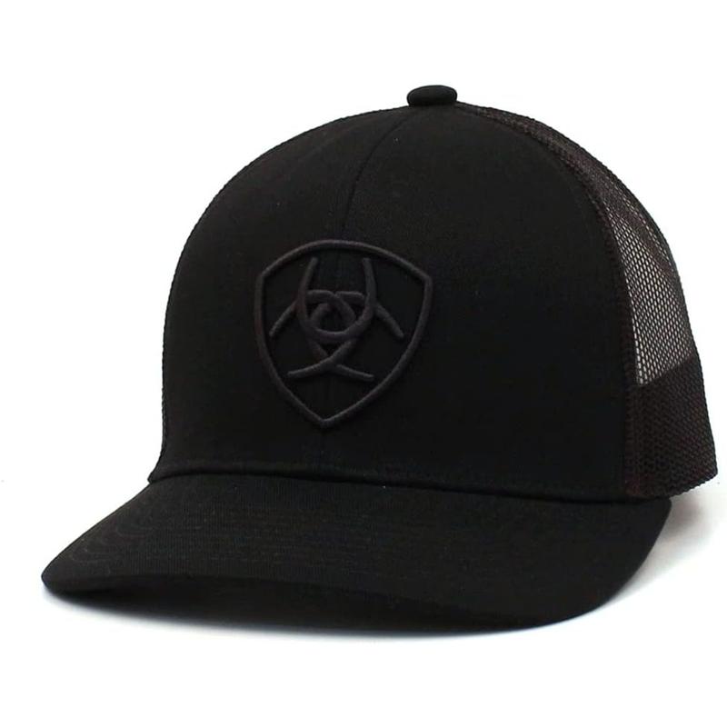 Stylish Black A.R.I.A.T Baseball Cap Collection, Men's Flexfit 110 Mesh Cap: Stay Cool, Look Sharp