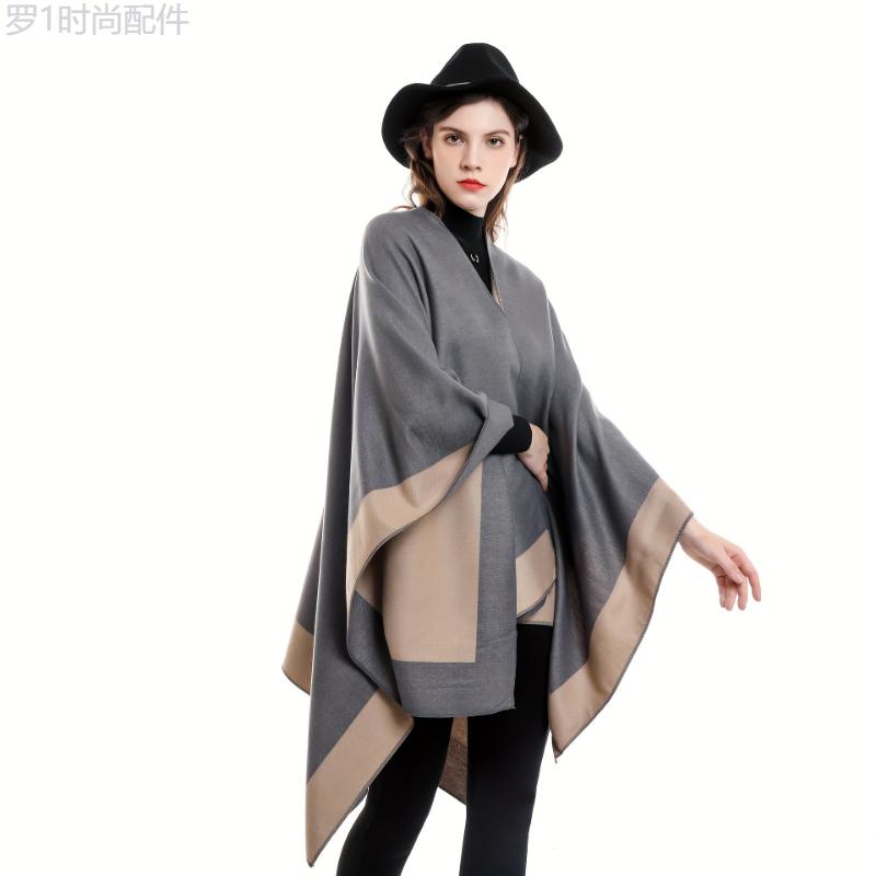 Women's Elegant Polyester Poncho Wrap - 100% Polyester, Woven, Dry Clean Only - Versatile Fall Winter Shawl for Casual Outings and Travel - Chic Unisex Blanket Scarf in Neutral Tones