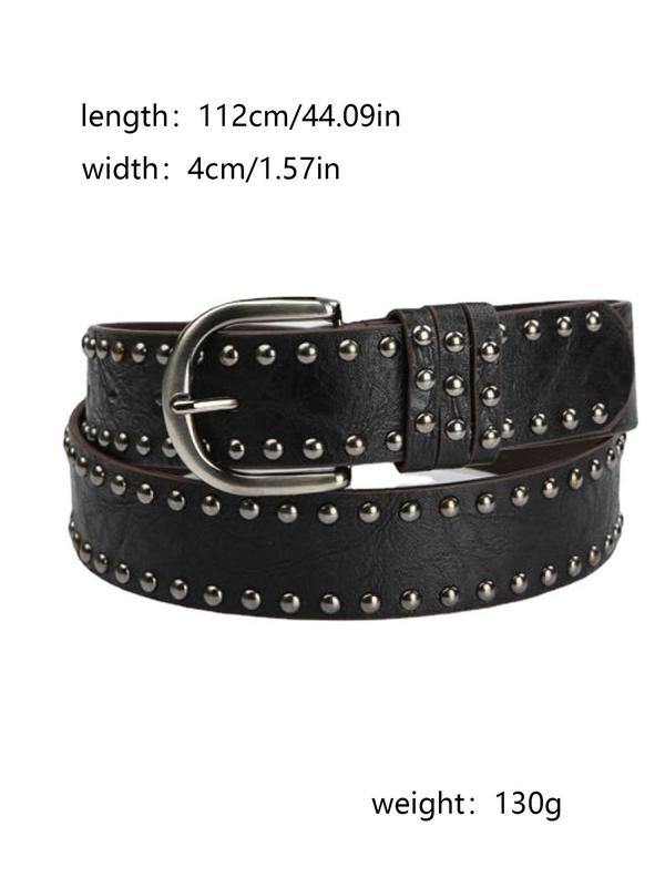 Punk Style Studded Decor Belt, Fashionable Matching Belt for Women & Girls, Trendy All-match & Exquisite Clothes Accessories for Daily & Party Decoration