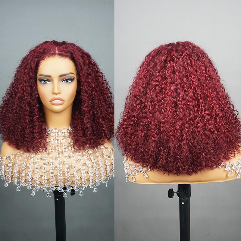 BangJazz Short Kinky Curly Ready to Wear Glueless Wigs Pre Cut Lace Bleachde Konts Closure Wigs 250% Density Human Hair Wig Lace Front Wigs Pre Plucked For Women