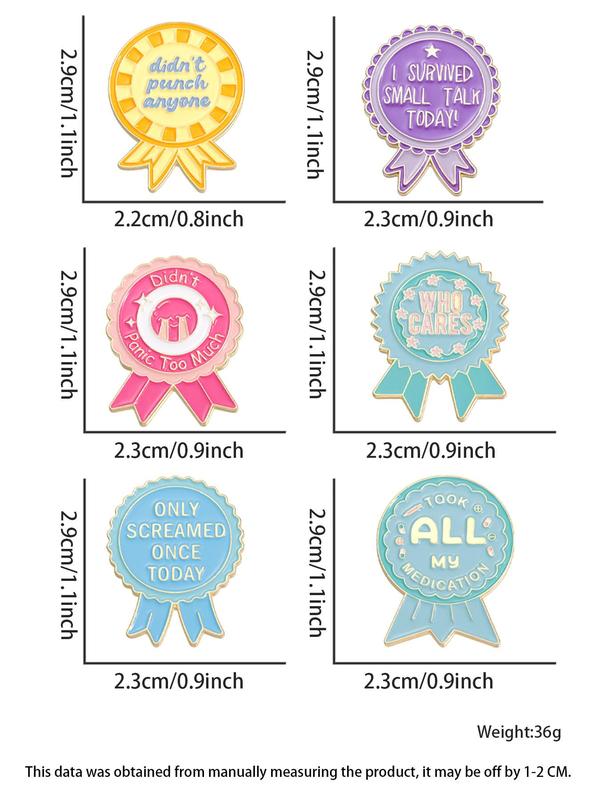 Cute Letter Pattern Medal Shaped Brooch, Fashion Alloy Badge for Women & Men, Enamel Pin Suitable for Backpacks, Jeans, Scarves, Hats Decoration