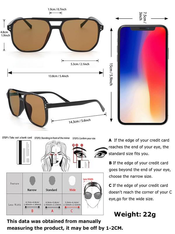 Simple Style Sunglasses for Men & Women for Summer, Trendy Casual Luxury Sunglasses for Travel & Daily Use, Fashion Back To School Accessories for Outdoor Activities