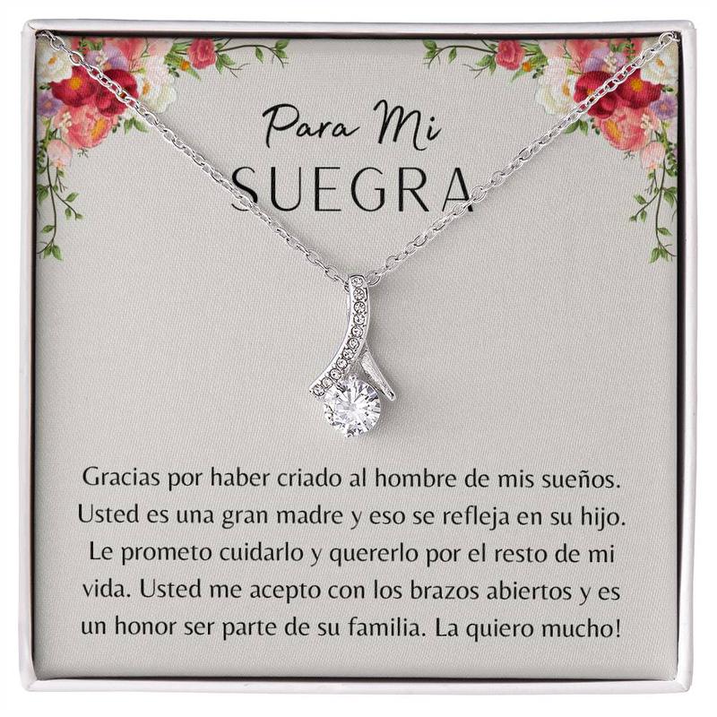 Para Mi Suegra, Regalo Para , Regalo Para Mama de Mi Esposo, Para Dia de Boda, Gift for Mother in Law Spanish, Gracias Suegra, Necklace With Message Card and Box, Gift for Birthday