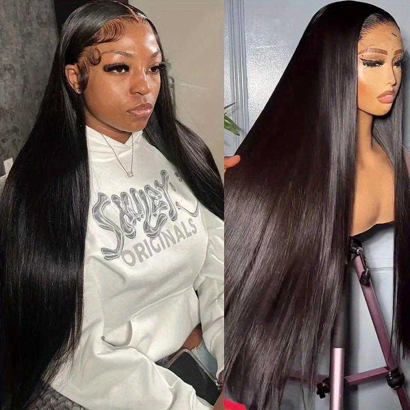 200% Density 13X4 HD Lace Front Wig Straight Lace Front Wigs Human Hair 100% Brazilian Human Hair Wig Natural 13X4 Full Edges Lace Pre-Plucked Lace Wig With Baby Hair For Women Ear To Ear Swiss HD Lace For Natural Looking