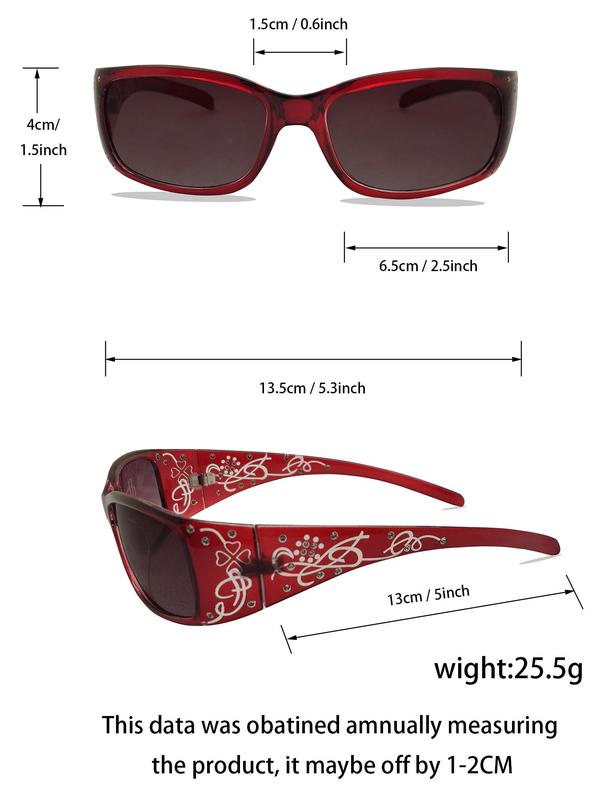 Fashionable All-match Tinted Lens Sunglasses, Stylish Rhinestone Decor Four-leaf Clover Pattern Design Sunglasses, Summer Fashion Eyewear for Daily Used