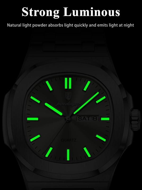 Men's Business Fashion Waterproof Luminous Dial Analog Quartz Watch, Fashion Watch for Party, Daily Clothing Decor, Trendy All-match & Exquisite Watch for Birthday Gift with Box Watches For Men