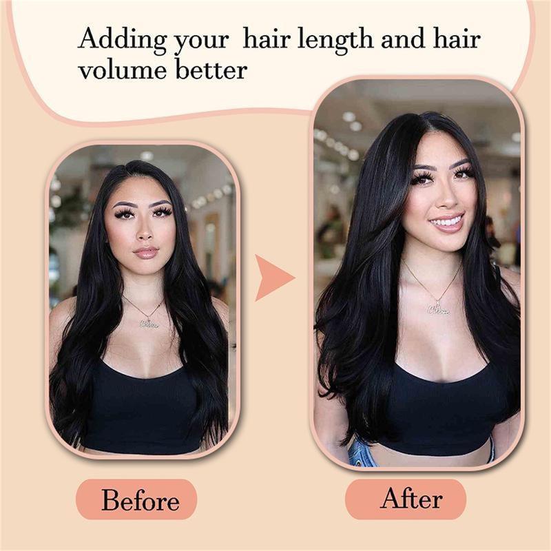 MY-LADY V-Shaped Clip In Human Hair Extensions 100% Remy Human Hair for Women