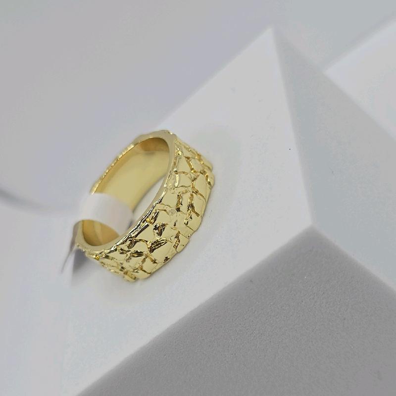 fashion ring NUGGET band  style, beautiful style GOLD-PLATED size 10 and 8 available