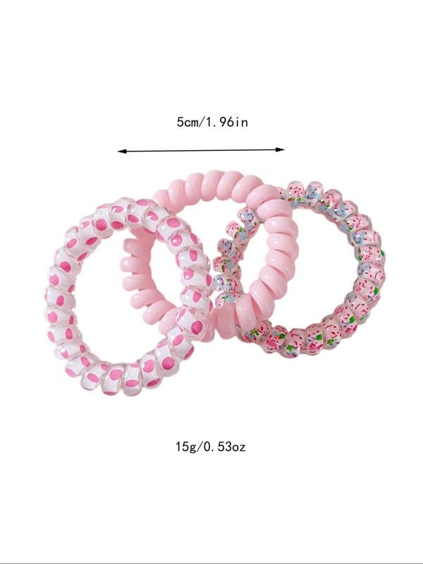 Women's Colorful Coil Hair Tie Perfect for Gift, Casual Trendy Elastic Hair Tie, No Crease Hair Small Ponytail Holders for Daily Use for Women & Girls, Fashion Hair Accessory