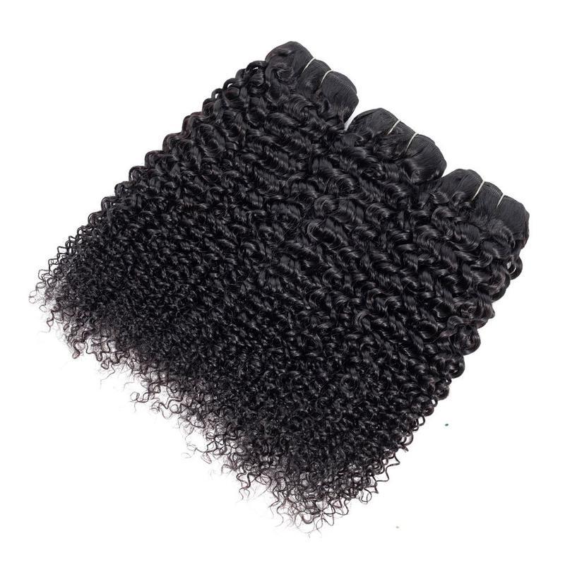 [Wequeen] Kinky Curly Human Hair Bundles Brazilian 100% Human Hair Budget Friendly 10A Grade Viral Hair Natural Black Color