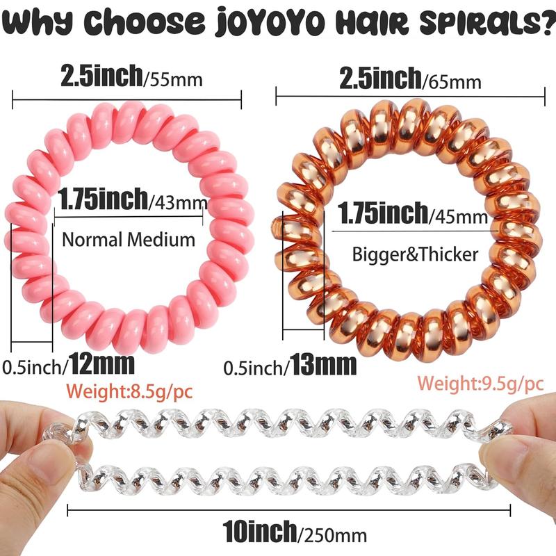 Spiral Hair Ties 40 Pack No Crease Multi Color  Phone Cord Hair Coils Hair Elastic Ties Hair Accessories for Women Girls