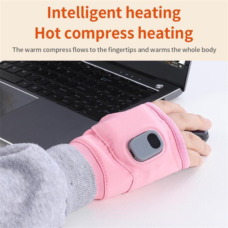 Rechargeable Heated Gloves, Electric FingerlessGloves, USB Hand Warmer, Winter Warm LaptopGloves, Hand Warmer for Men Women