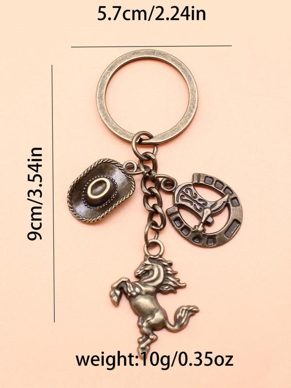 Punk Style Keychain, Fashionable Animal & Hat & Boot Design Keychain for Men & Women, Trendy All-match & Exquisite Keychain for Birthday Gift