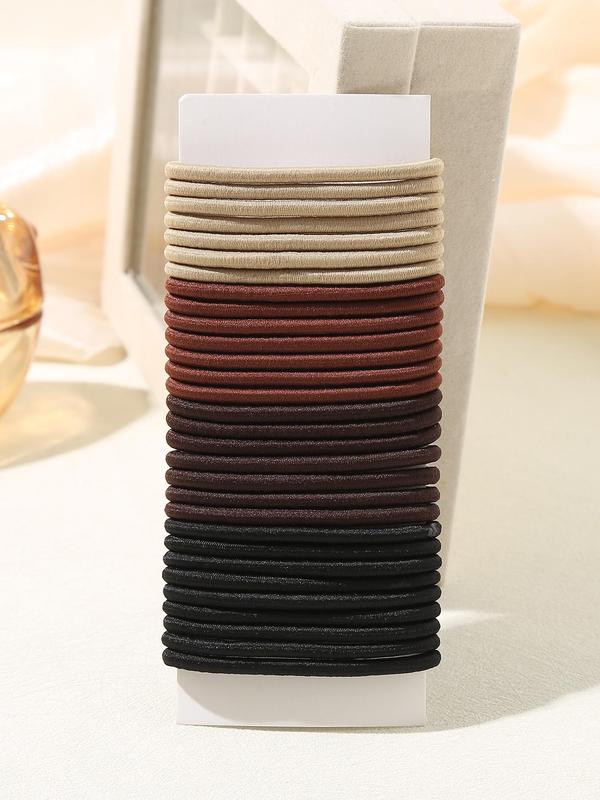 Solid Color Hair Tie, High Stretch Hair Tie, Casual Simple Hair Accessories for Women & Girls, Minimalist Headwear Suitable for Thick Hair