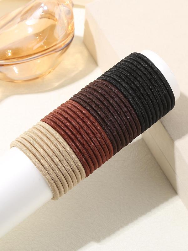 Solid Color Hair Tie, High Stretch Hair Tie, Casual Simple Hair Accessories for Women & Girls, Minimalist Headwear Suitable for Thick Hair