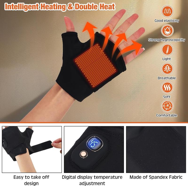 Rechargeable USB Heated Fingerless Gloves for Gaming, Office, and Outdoor