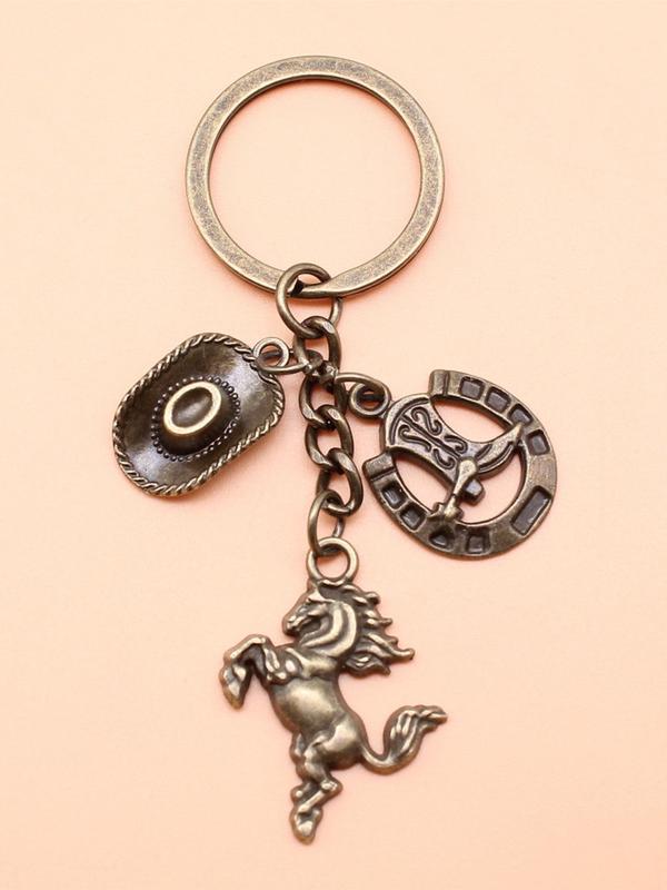 Punk Style Keychain, Fashionable Animal & Hat & Boot Design Keychain for Men & Women, Trendy All-match & Exquisite Keychain for Birthday Gift