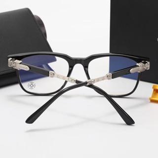 Chrome Hearts Fashion Eyeglass Frames for Men and Women, Oval Full Rim in European Style with Natural Material Lens - PC Frame, UV Protection - Unisex