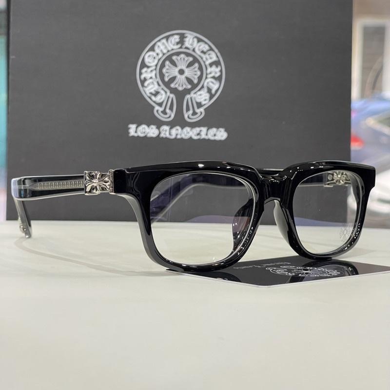 CHROME HEART Black Frame with gold and silver charm, eyeglass frames in all colors Chrome Heart for both men and women, Chrome Hearts Unisex Accessories