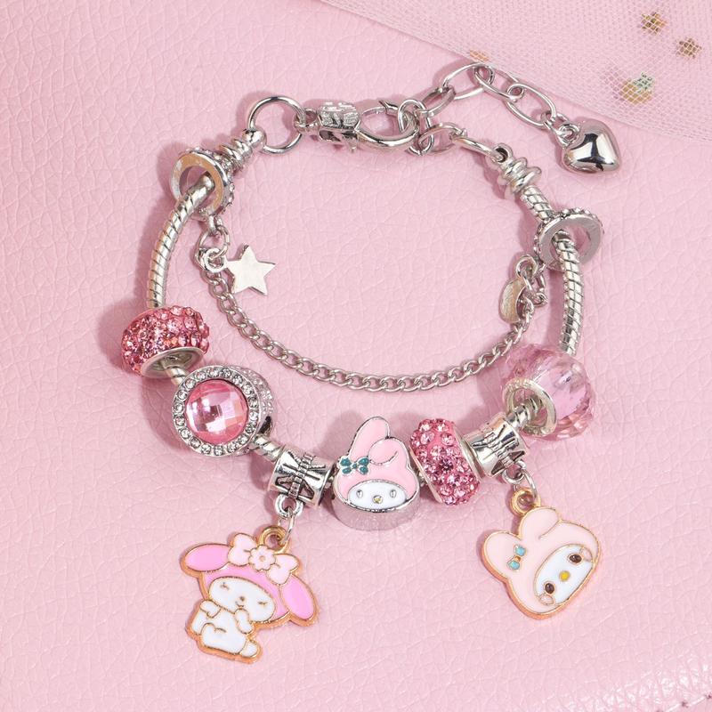 Hot-selling Cartoon Melody Cinnamoroll  Kuromi Beaded Bracelet Jewelry