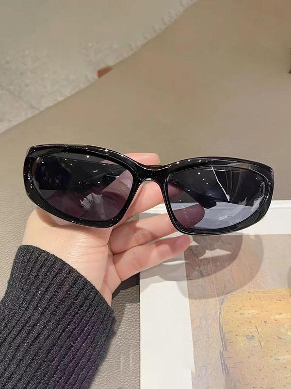 Punk Style Y2k Wraparound Frame Sunglasses, Trendy Casual Full Rim Sunglasses for Everyday Use, Fashion Accessories for Outdoor Activities