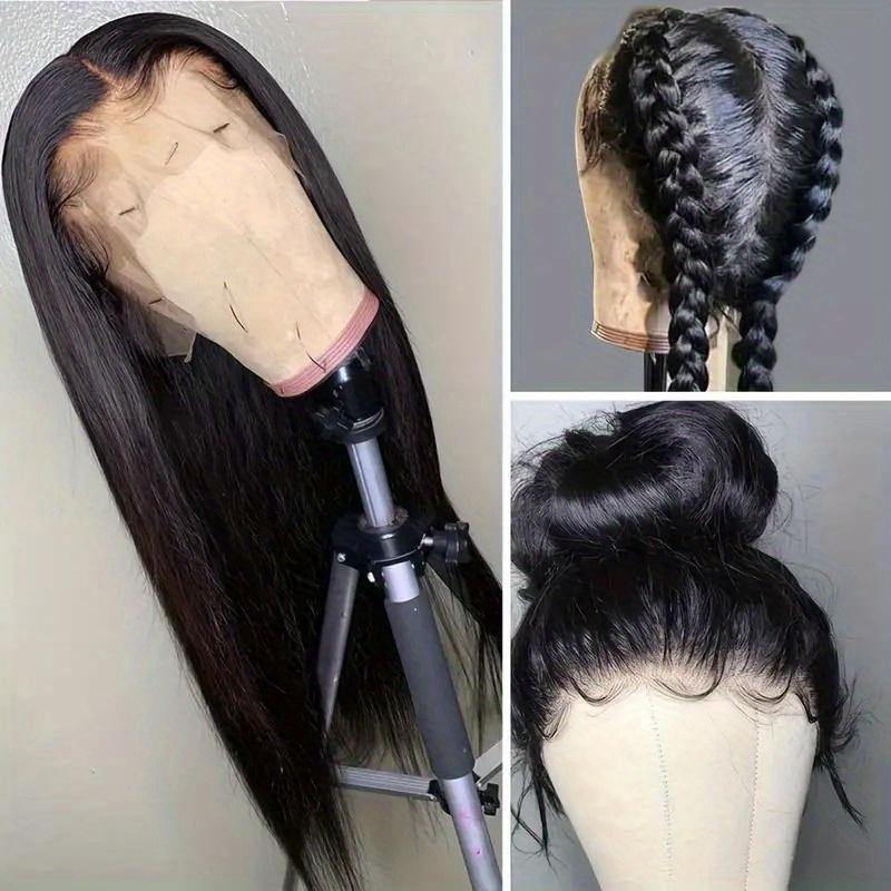 200% Density 13X4 HD Lace Front Wig Straight Lace Front Wigs Human Hair 100% Brazilian Human Hair Wig Natural 13X4 Full Edges Lace Pre-Plucked Lace Wig With Baby Hair For Women Ear To Ear Swiss HD Lace For Natural Looking