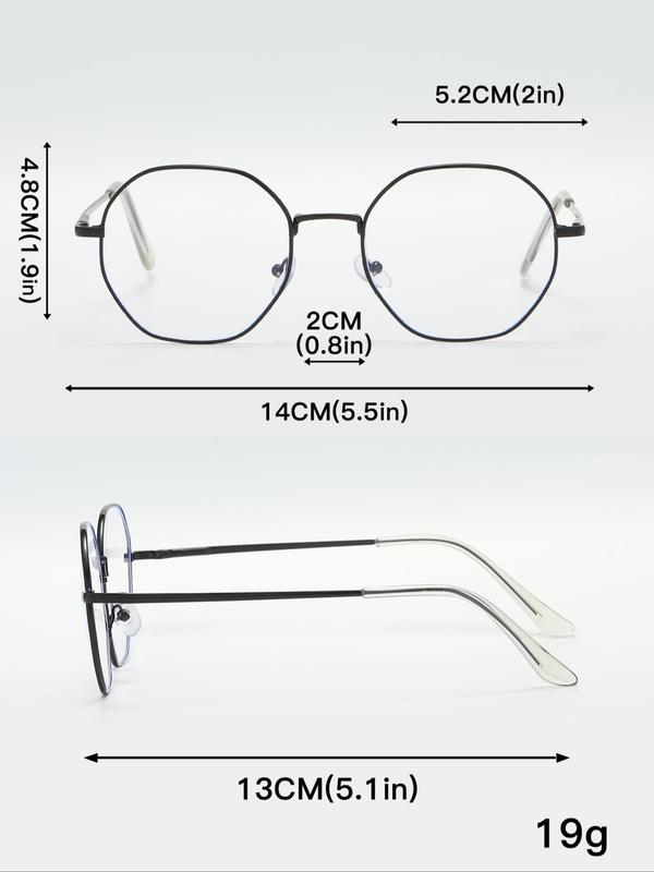 Unisex Simple Style Plain Color Irregular Round Frame Eyeglasses, Basic Fashion Eyeglasses for Everyday Use, Fashion Accessories for Outdoor Activities