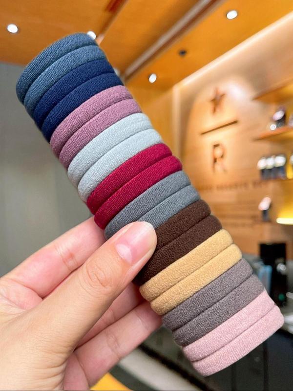 Plain Color Hair Ties As Gift for Girlfriend,  Trendy High Elasticity Rubber Band, Seamless No Crease Hair Small Ponytail Holders Scrunchies, Women Accessories