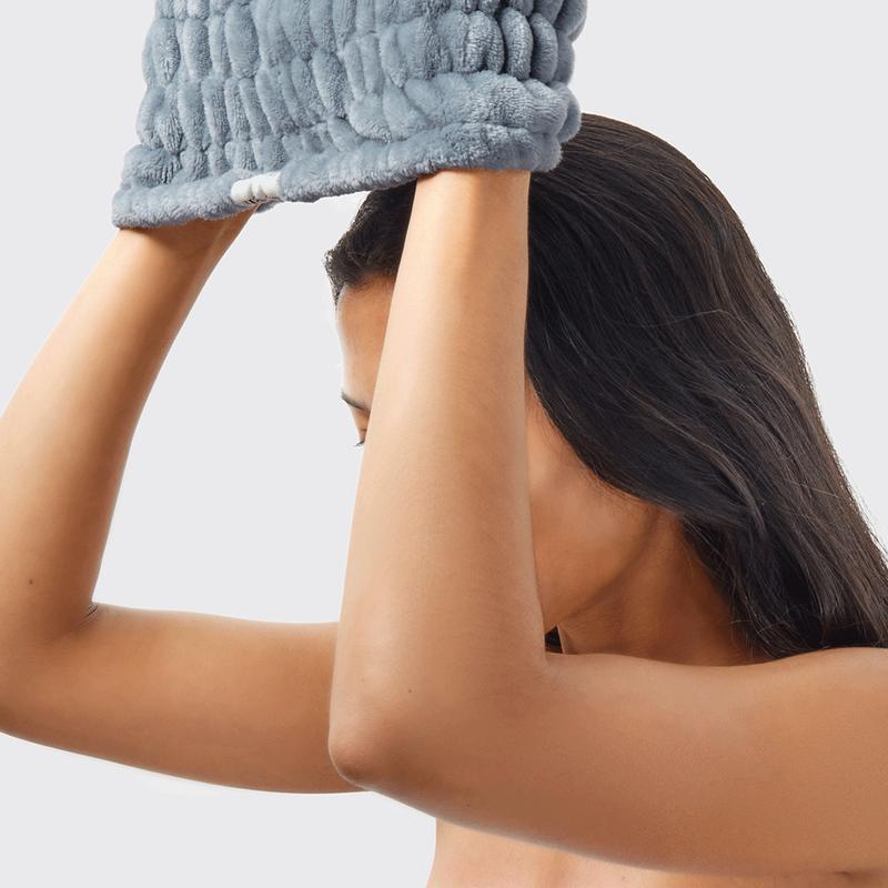 Recycled Fabric Extra Wide Spa Headband - Misty Blue