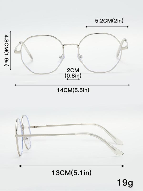 Unisex Simple Style Plain Color Irregular Round Frame Eyeglasses, Basic Fashion Eyeglasses for Everyday Use, Fashion Accessories for Outdoor Activities