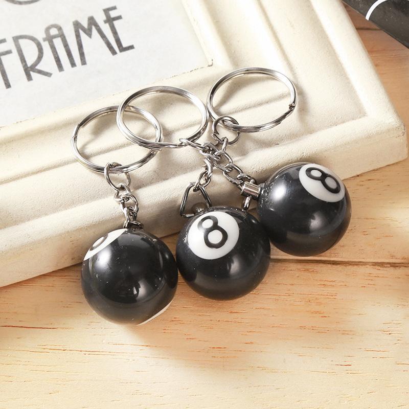 Creative Pool Ball Key Chain for Summer Gift, 1 Count Billiard Ball Eight Keychain Pendant, Outdoor Accessories Supplies, Best Gifts for Billiard Lovers, Sports Accessories for Outdoor, Sweets Gifts, Christmas, Christmas Gift