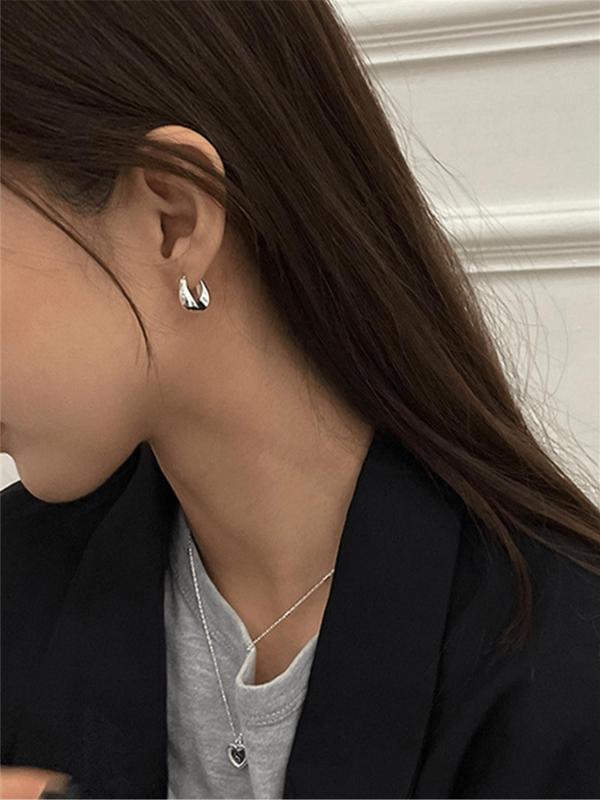 Women's Elegant Geometric Design Hoop Earrings, All-match Trendy Hoop Earrings, Fashionable Jewelry for Women for Daily & Party Decoration