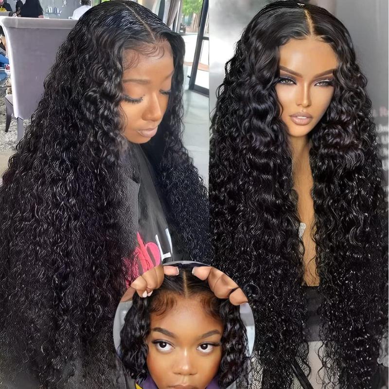 Glueless Wig Deep Wave Brazilian Ready To Wear And Go 5x5 6x4 4x6 HD Transparent Lace Front Human Hair Wig For Women Curly Pre-Cut Lace Pre Plucked Natural Hairline Sale Bling Hair 180% 30 Inch