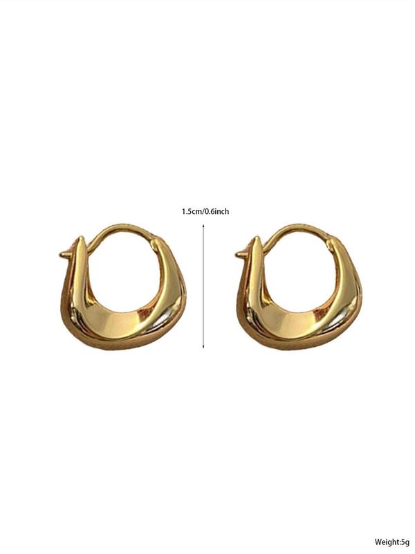 Women's Elegant Geometric Design Hoop Earrings, All-match Trendy Hoop Earrings, Fashionable Jewelry for Women for Daily & Party Decoration