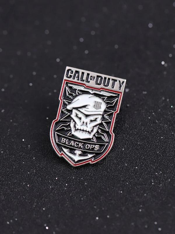 Call Of Duty Letter Design Brooch, Fashion Alloy Badge for Daily Clothing Decor, Trendy All-match & Exquisite Brooch for Birthday Gift