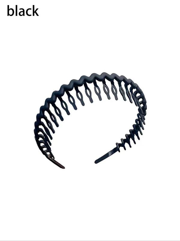 Solid Color Tooth Comb Hair Hoop, Fashionable Hair Accessories for Women & Girls, Minimalist Headwear Suitable for Thick Hair