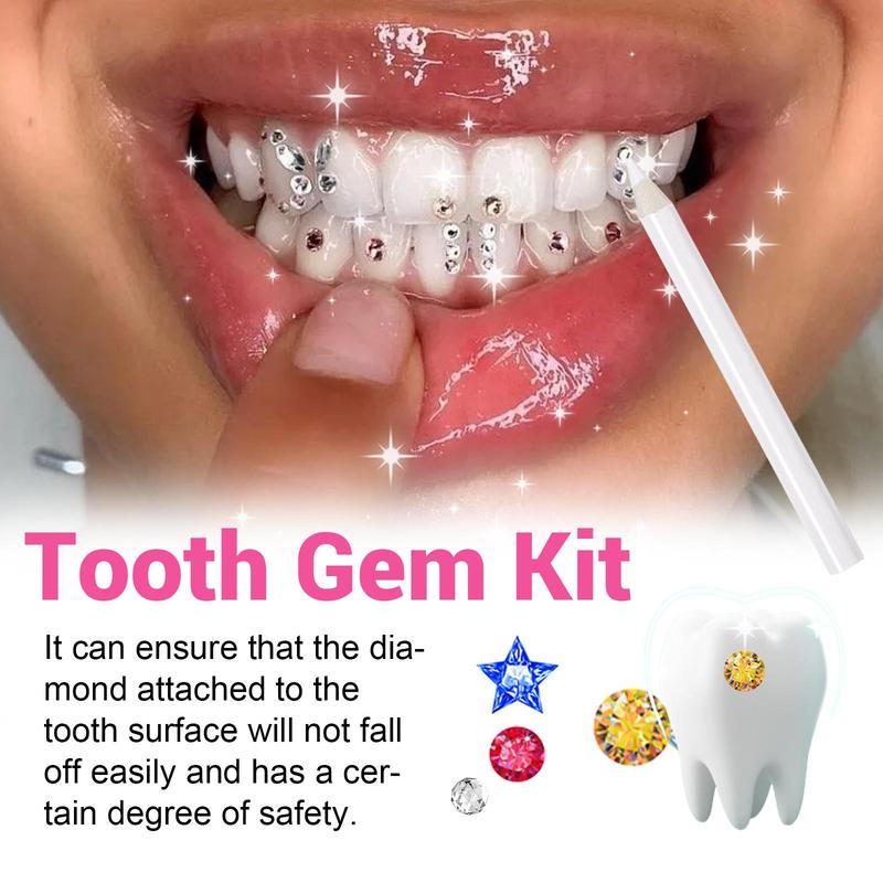 DIY Tooth Gems Kit, 1 Set DIY Tooth Gems with Tool Accessories, DIYTooth Decoration Kit, Makeup Tool for Women & Girls, Tooth Decorations, Teeth Gems Kit