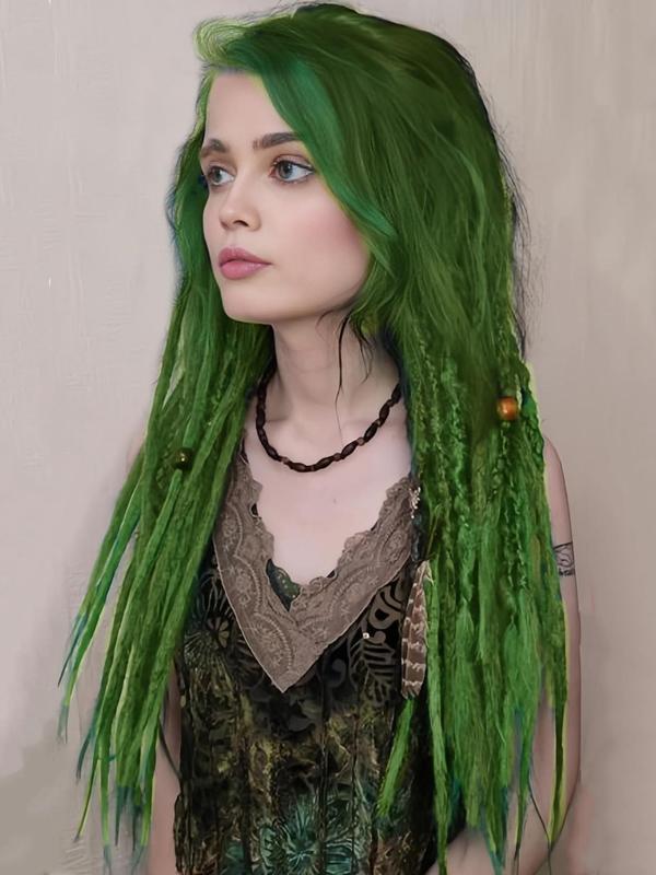 10 Strands 24 Inch Synthetic Dreadlock Extensions, 2024 Trendy Handmade Crochet Dreads Single Ended Dreads for Women's Daily, Cosplay, Anime Or Costume Party Braided Hairstyle Ideas